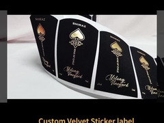 Customizable Printing Gold Foil Stamping Embossed Premium Velvet Paper Wine Label for Wine Bottles L