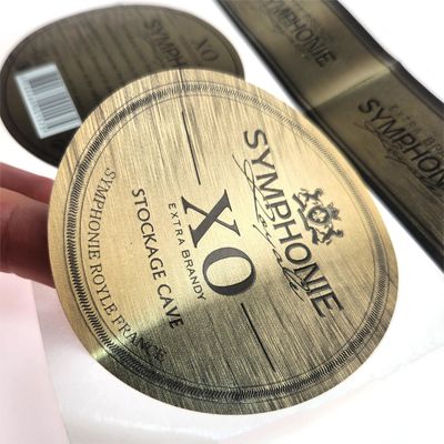 High-End Red Wine Bottle Packaging Vinyl Sticker with Bronzing Label for Whisky Juice