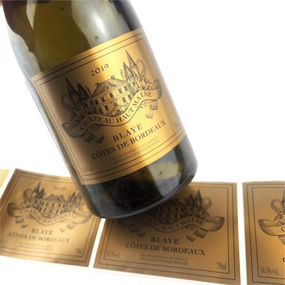 Buy Gold Foil Waterproof Gold Label Whiskey Self Adhesive Golden Beer Label Stickers online manufacture