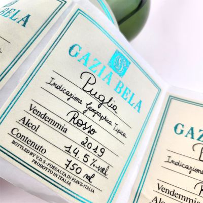 Buy Custom Velvet Fabric Flocking Self Adhesive Labels Gold Printing Mini Champagne Labels online manufacture