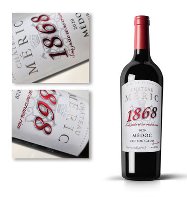 Custom Waterproof Wine Bottle Labels with Strong Adhesive Coating