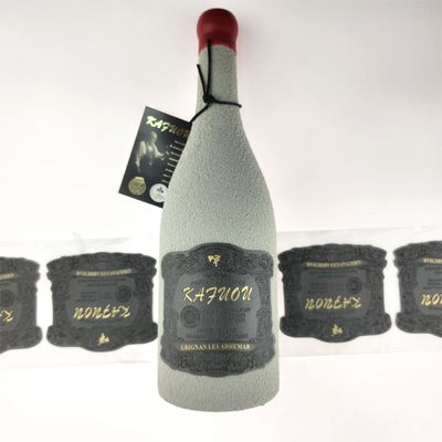 Buy Embossed Custom PU Leather Labels Gold Foil OEM Handmade Tags Leather For Wine Bottles online manufacture