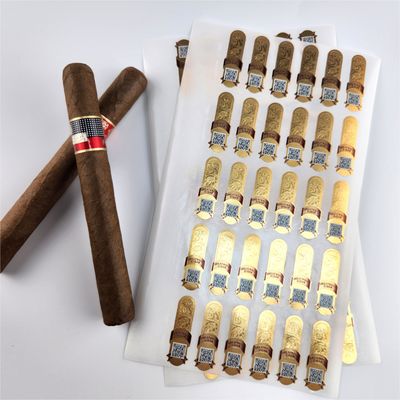 Buy Beverage Embossed Cigar Labels Printable Water Resistant Custom Gold Foil Stickers online manufacture