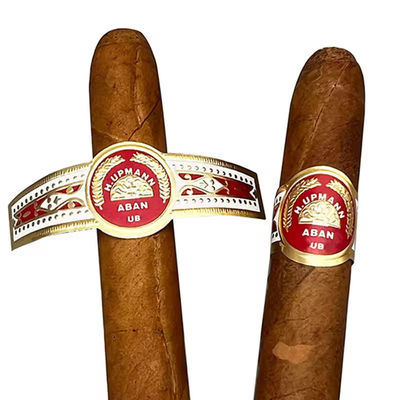 Buy Luxury Cigar Band Printing Custom Die Cut 3D Embossed Gold Foil Stickers online manufacture