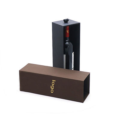 Buy Champagne Paper Box Packaging Single Bottle Gift Red Wine Luxury Rectangle Cardboard Box online manufacture