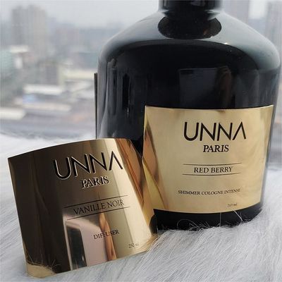 Luxury Personalized Self Adhesive logo Sticker 3d Embossed Metal Aluminum Labels for Perfume Bottles