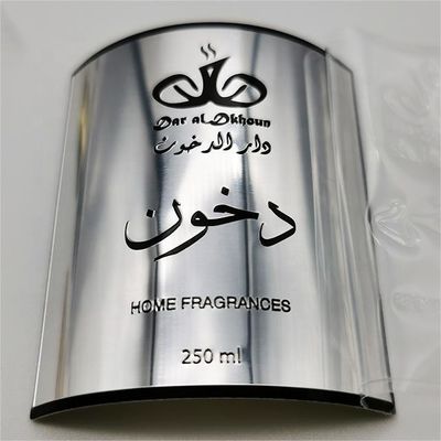 Metallic Luster Perfume Logo Sticker metal Labels Hot Design Metal 3D Embossed Label