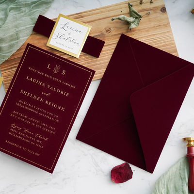 Mini Card Velvet Envelopes with Custom Logo Business Card Coin Wedding Packaging