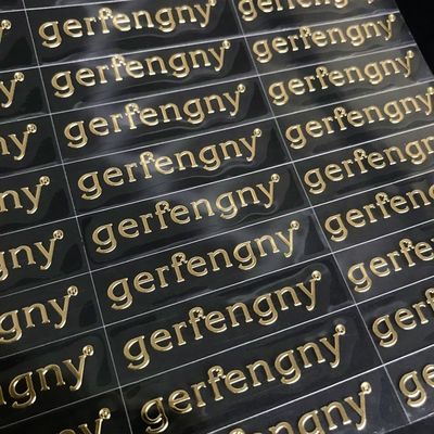Custom Printed Vinyl Logo Transfer Sticker Clear 3D Metal Sticker Transfer Foil Stamping Hot Silver UV Transfer Sticker