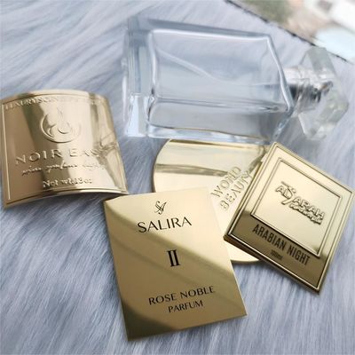 Custom Metal logo Label Stickers Label for Cosmetics Glass Bottle Perfume Cosmetics Candle