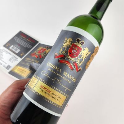 Buy High Quality Self Adhesive Gold Embossed Wine Label Red Wine Bottle Label Sticker online manufacture