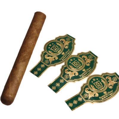 High Quality Custom Cigar Ring Label Sticker Waterproof  OEM Vinyl UV Printed Cigar Ring Private Branding Cigar Label Sticker