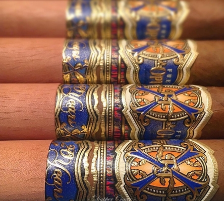 Hot Sale Custom Cigar Label Sticker Tailored Design Gold Stamping Cigar Ring Label Adhesive Waterproof Cartoon Label Printing Sticker