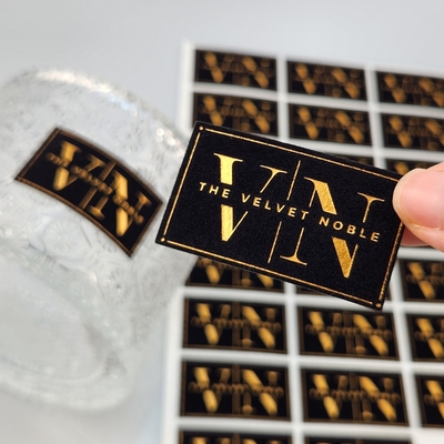 Buy High Quality Customized Embossed UV Gold Foil Printing Card Press Gold Art Paper Velvet Gold Stamping Label Sticker for Perfume & Party  online manufacture