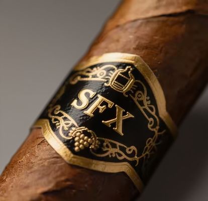 Customized Shape ISO9001 Certified Full-automatic Production Gold Foil Embossed Cigar Label Adhesive Sticker