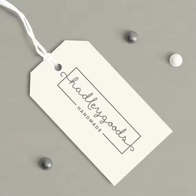 Good price Customzied Shape White Kraft Paper Clothing Tags  Biodegradable Logo Hang Tags online