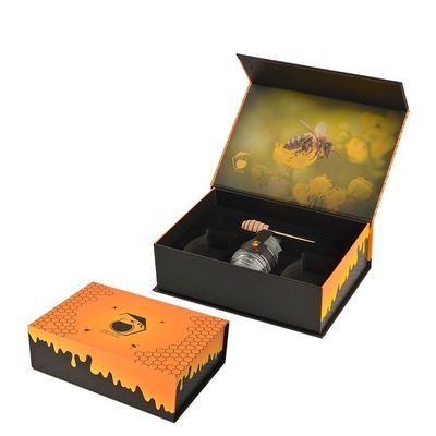 Good price Black Orange Custom Magnetic Closure Gift Boxes Matte Foldable Packaging Box  For Honey online