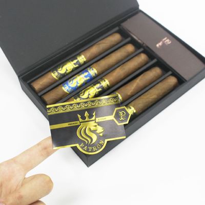 Good price CMYK Gold Foil Cigar Label Printing  Personalized Logo Sticker Printing online