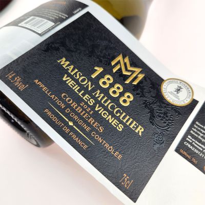 Good price CMYK Debossing Custom Champagne Bottle Labels Gold Foil Custom Wine Label Printing online