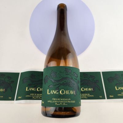 Good price Custom PU Leather Label Wine Bottle Labels Silver Foil Leather Brand Tags For Red Wine online