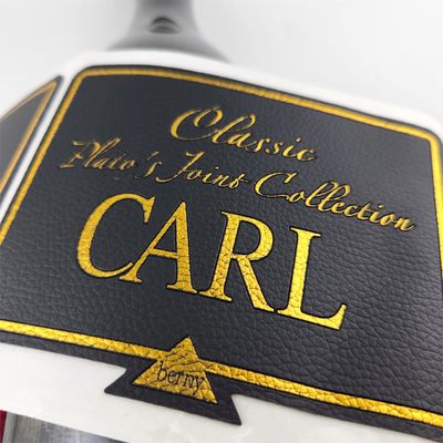 Good price Custom PU Leather Label Embossed Gold Printing Waterproof Custom Leather Tags online