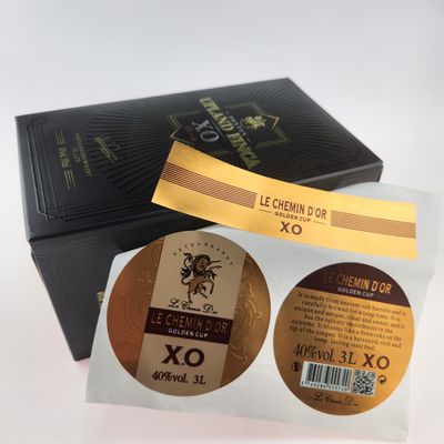 Good price Custom 3D Embossed Brandy Whiskey Labels - Gold Foil  Wine Bottle Labels OEM online