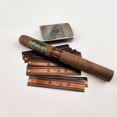 Good price Brown Cigar Label Printing  Eco-Friendly Embossed Handmade Custom Business Stickers online