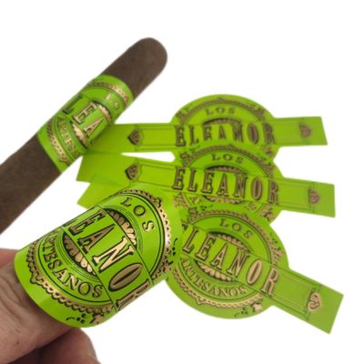 Good price Green Luxury Cigar Band Printing Personalized Branded Stickers For Packaging online