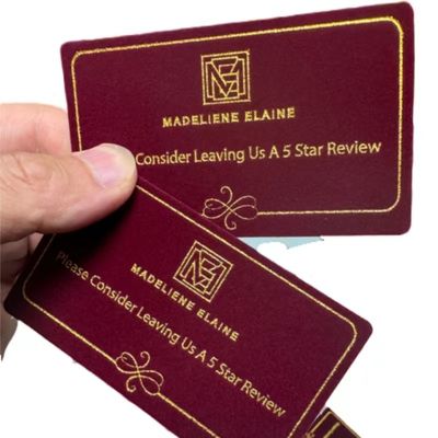 Good price Red Velvet Business Card Printing Multi Color Invitations Foil Card Printing Luxury Velvet Cards online