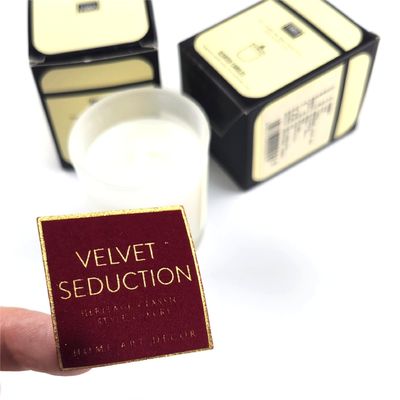 Good price Aromatherapy Velvet Candle Label Printing Gold Foil Double Layer Candle Sticker Labels online
