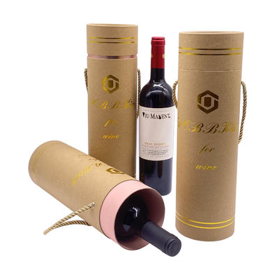 Good price Gold Foil Paper Box Packaging Custom Logo Tube Wine Packaging Box online