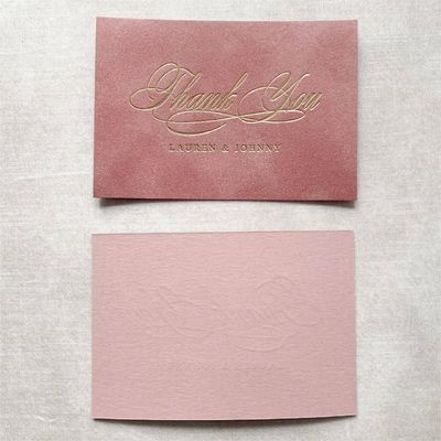 Good price Pink Gold Foil Wedding Thank You Cards Stickers Small Business Packaging Card Printing Services online