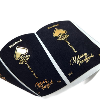 Good price Customizable Printing Gold Foil Stamping Embossed Premium Velvet Paper Wine Label for Wine Bottles Labels Packaging. online