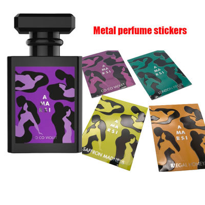 Good price Cold Stamping Perfume Metal Sticker Custom Silver Badge Roll Paper Printing Packaging Bottle Gold Foil 3D Emboss Label online