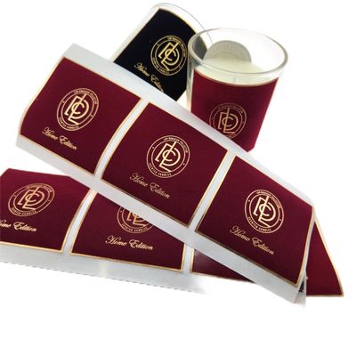 Good price Gold Hot-pressed Embossed Velvet Flocking Adhesive Sticker, Suitable for Candles, Perfume online