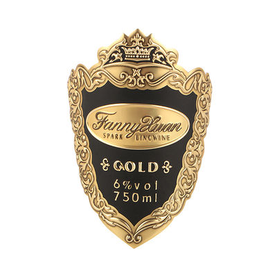 Good price Customized Logo Luxury Bottles Metal Aluminum Wine Label Sticker with Embossed Design online