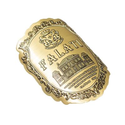 Good price Waterproof Eco-friendly 3D Metal Relief Luxury Metal Wine Label Manufactured by Full-automatic Production Line online