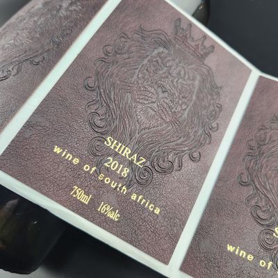 Good price Custom Self-Adhesive Durable Leather Paper Embossed Gold Foil Wine Label for Wine Bottle Packaging online