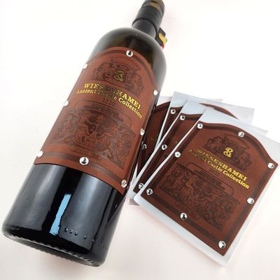 Good price Customization Leather Sticker Personalized Self-Adhesive Printing Packaging Stickers Printed Red Wine Bottle Labels online