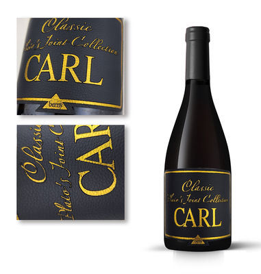 Good price Custom Self-Adhesive Durable Leather Paper Embossed Gold Foil Wine Label for Wine Bottle Packaging online