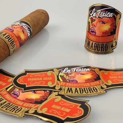 Good price 2025 Hot Sale Waterproof High Quality Custom Cigar Label Gold Foil Printing with Private Logo & Brands Embossed Printing Quick Sticker online