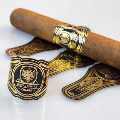 Good price 2025 Hot Sale Waterproof High Quality Custom Cigar Label Gold Foil Printing with Private Logo & Brands Embossed Printing Quick Sticker online
