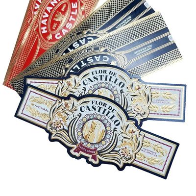Good price Custom Private Logo Gold Foil Embossed Cigar Label and Band with Full-automatic Production online